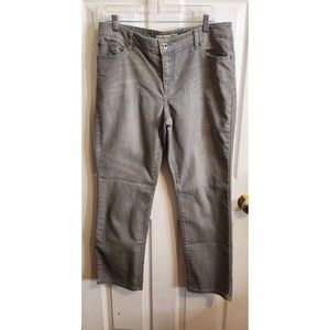 Chicos Jeans Women Sz 2‎ Short Gray Platinum Denim Distressed Mid Rise  Casual
